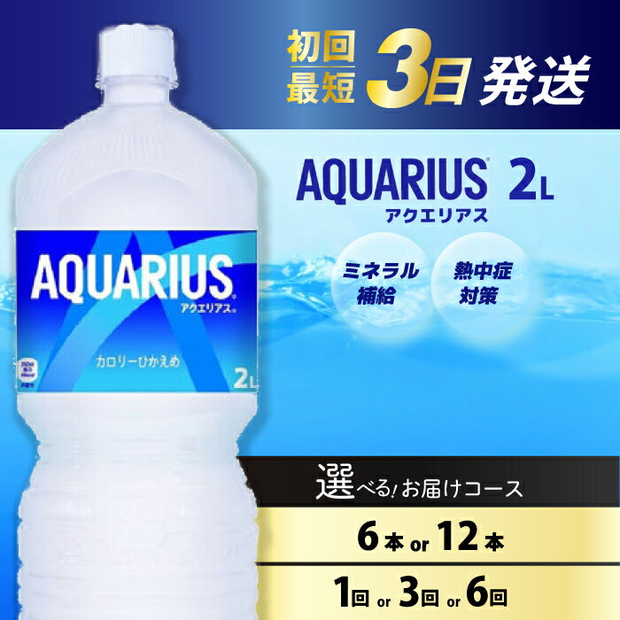 【ふるさと納税】【選べる本数・回数】アクエリアス PET 2L 6本（1ケース）/ 12本（2ケース） お届け回数 1回/3回/6回 最短3日で発送 スポーツドリンク スポーツ飲料 清涼飲料水 水分補給 ペットボトル 箱買い まとめ買い 014019-r