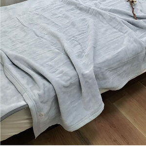 ＜シングル＞贅沢ふわふわオーガニックコットン綿毛布　140×200cm　GY　OGMM-1-GY