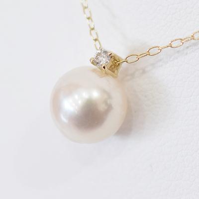 ふるさと納税 天草市 真珠 ネックレス 8-8.5mm ホワイトピンク 4月 ダイヤモンド K18YG_S101-511 |  | 01