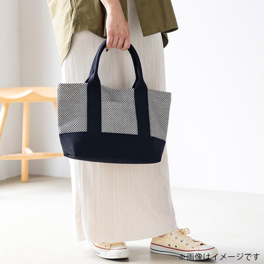 三河木綿刺し子織バッグ OBIトートミニ（消防刺子）