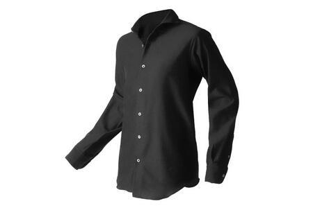 DJS-787 decollouomo メンズドレスシャツ 長袖（生地／オーヴァーチュア）クラシックタイプ　ブラック／Lサイズ