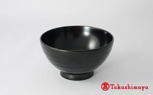 輪島漆器〈輪島キリモト〉ヘラ模様椀・中（黒） [高島屋選定品]