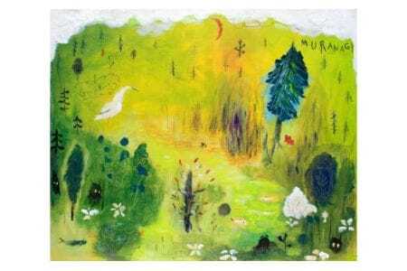ムラナギ絵画作品No.982『夕暮れの沼』 一点物 アクリル原画 幻想世界 アート作品 F12キャンバス仕様 壁掛け 棚置き 可能 絵 作品 アート 芸術品 コレクション 原画 飾り インテリア 茨城