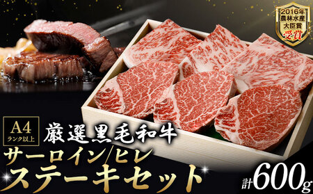 A5 A4 ランク 厳選 くまもと黒毛和牛 豪華ステーキセット サーロイン 300g 150g×2 ヒレ 300g 150g×2《30日以内に出荷予定(土日祝除く)》熊本県 大津町 和牛焼肉LIEBE サーロイン ヒレ 冷蔵 リーベ
