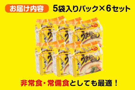 うまかっちゃん 30食セット （5個入りパック×6セット）《30日以内に出荷予定(土日祝除く)》 福岡県 インスタントラーメン ちぢれ麺 常備食 非常食