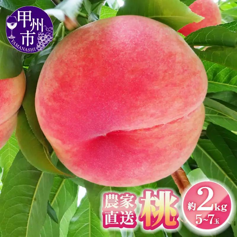 農家直送 桃 約2kg 5～7玉【2026年発送】（YKI）B-990 【桃 もも モモ 令和8年発送 期間限定 山梨県産 甲州市 フルーツ 果物】
