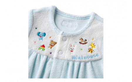 ミキハウス ストレッチパイル ツーウェイオール ( ブルー ) ベビー服 ベビー ベビー用品 赤ちゃん 新生児 パイル素材 吸水性 ツーウェイオール カバーオール ツーウェイドレス ふわふわ 柔らかい