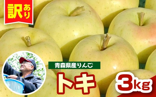 【先行受付】【10月中旬以降順次発送】 りんご 3kg トキ 青森県産 【訳あり】 とき 農家直送 傷 キズ ワケアリ 林檎 リンゴ apple 黄色 青森県 五所川原市
