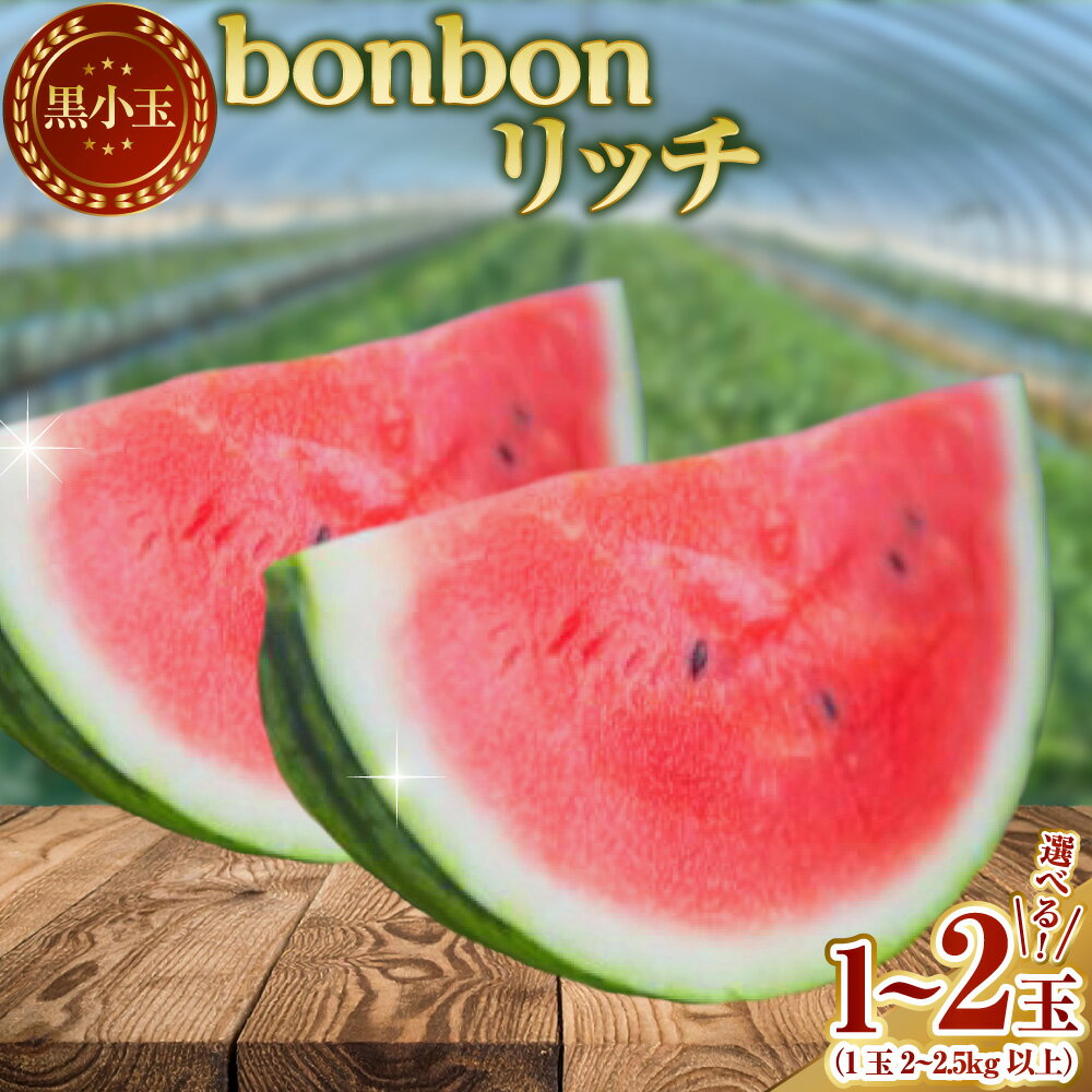 【ふるさと納税】＜選べる内容量＞黒小玉bonbonリッチ 1玉（2.5kg以上）・2玉（2kg以上×2玉） スイカ すいか 西瓜 くだもの 果物 果実 フルーツ 青果 採れたて デザート おやつ 熊本県産 国産 九州 熊本県 送料無料 【2026年5月下旬発送開始】