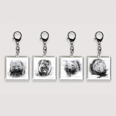 ふるさと納税 池田市 イラストレーション山本 ウォンバット キーホルダー・ポストカードセット |  | 01