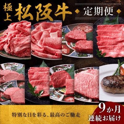 【毎月定期便】極上松阪牛 贅沢コース(定期便9ヵ月)全9回【配送不可地域：離島】【4081456】