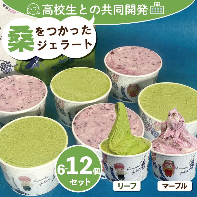 【ふるさと納税】 川高ジェラート 2種セット 12個 (6個×2) マーブル リーフ 桑の葉 はちみつ 牛乳 クリーム アイス ジェラート シャーベット ゼリー デザート スイーツ 洋菓子 ギフト プレゼント 贈答 送料無料 徳島県 吉野川市