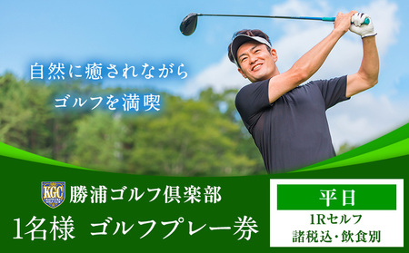 1名様 ゴルフ プレー券  (1Rセルフ・諸税込・飲食別)  平日 勝浦ゴルフ倶楽部  【配送不可地域：離島】 《30日以内に出荷予定(土日祝除く)》