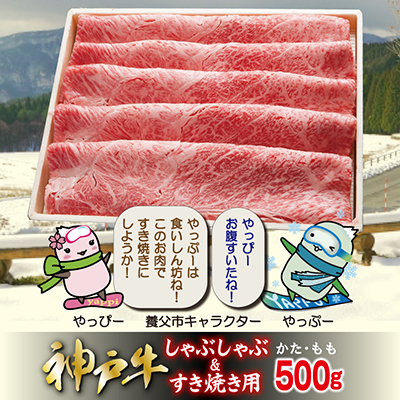 神戸牛 しゃぶしゃぶ ＆ すき焼き用  計500g YBS2【配送不可地域：離島】