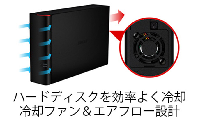 BUFFALO バッファロー DRAMキャッシュ搭載 外付け ハードディスク 8TB 冷却ファン搭載 HDD PC パソコン PC周辺機器 パソコン周辺機器 USB