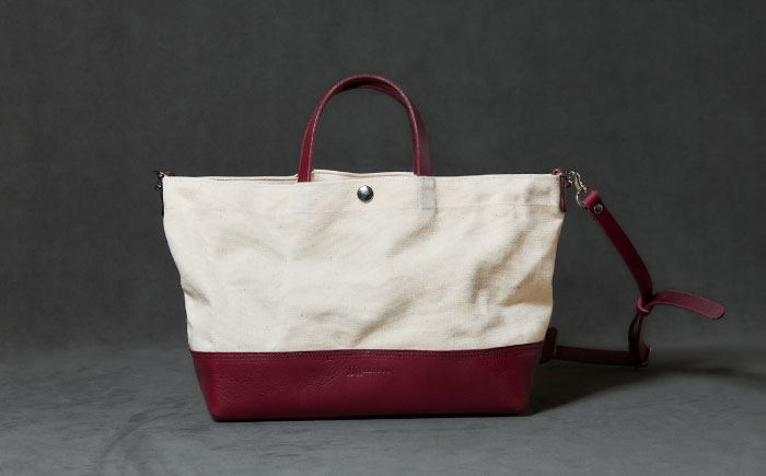 レザー×キャンバス トートバッグ ワイン S / 2WAY レザー トート トートバッグ ショルダー ショルダーバッグ 鞄 かばん マザーズバッグ 通勤 通学 BAG bag バック バッグ 革 ギフ