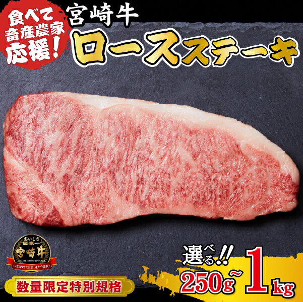 【ふるさと納税】宮崎牛 ロースステーキ（牛肉 黒毛和牛 畜産農家応援 ロース ステーキ 赤身 数量限定）