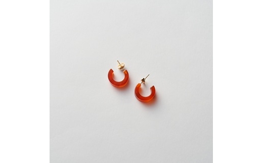アクリルリングモチーフピアス(S) 赤鼈甲 FC011166