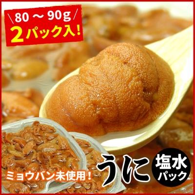 ふるさと納税 根室市 エゾバフンウニ(赤色)塩水P80〜90g×2P[10月下旬以降発送] C-07020