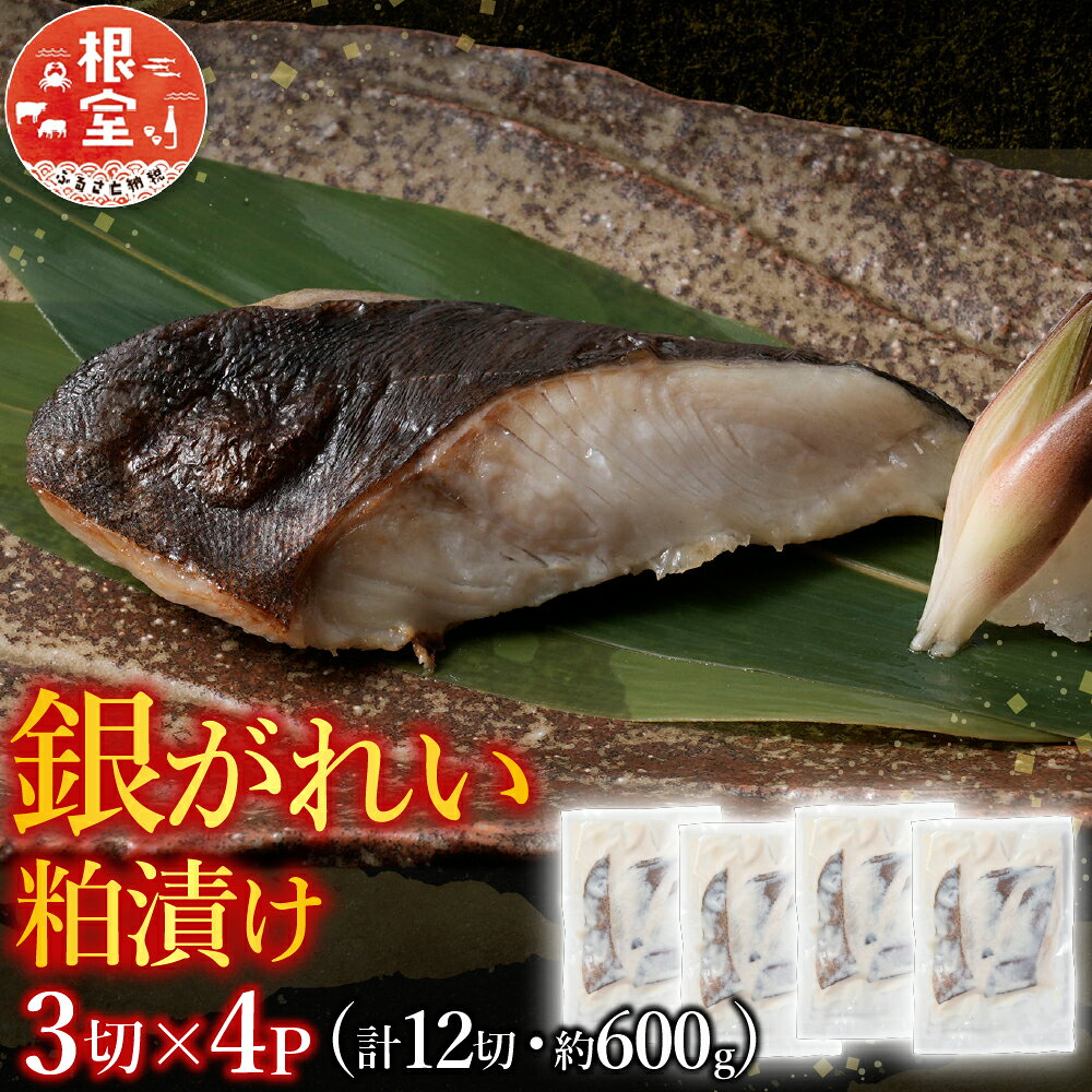 【ふるさと納税】 銀がれい粕漬け 3 切 × 4P ( 計 12 切、約 600g ) 銀ガレイ 銀鰈 カレイ 鰈 かれい さかな 魚 サカナ お取り寄せ グルメ 海鮮 切り身 切身 かす漬け 粕漬 北海道 根室市 ふるさと納税 A-11169