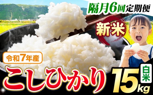 【隔月6回定期便】令和7年産 新米 白米 こしひかり 15kg《お申込みの翌月出荷》熊本県産 ふるさと納税 白米 精米 ひの 米 こめ ふるさとのうぜい コシヒカリ コメ お米 おこめ
