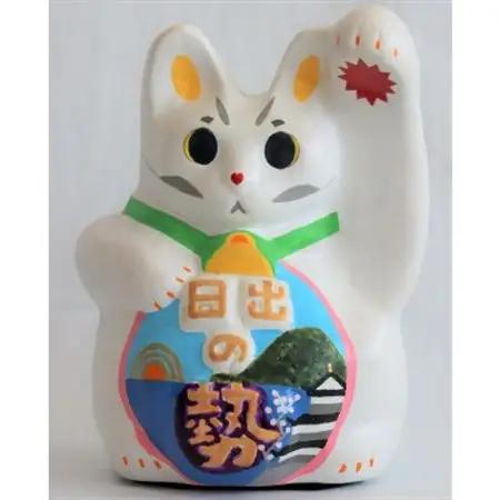 開運!招き猫ひーにゃん(日の出2)左手ver AN14_猫雑貨 置物 猫グッズ ハンドメイド  開運  猫  まねき猫  招福  インテリア  お土産  ネコ_【1481628】