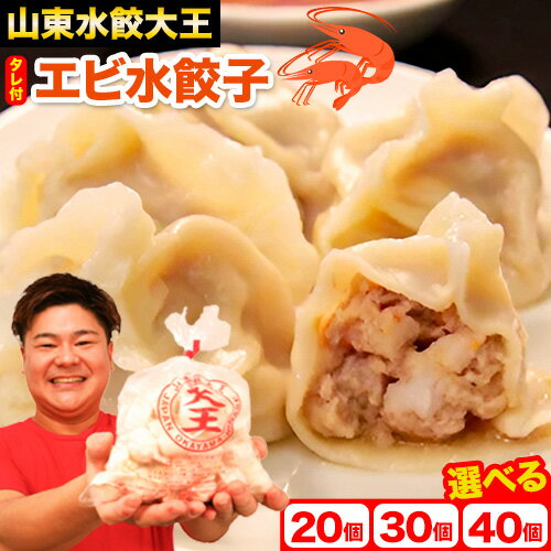 【ふるさと納税】ミシュラン 餃子 エビ水餃子 冷凍水餃子 選べる 20個 30個 40個 たれ付き 山東水餃大王 《30日以内に順次出荷(土日祝除く)》岡山県 備前市 鍋 ミシュランガイド