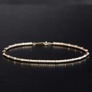 K18パイプボールブレスレット【長さ18cm】【配送不可地域：沖縄県】【1701413】