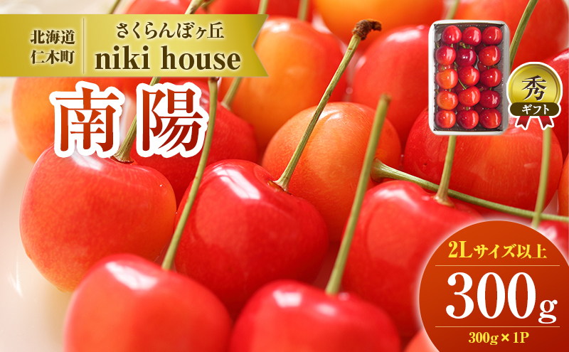 [先行受付] 農園厳選 さくらんぼ 南陽 2Lサイズ 以上 300g（300g×1パック） 品質：ギフト向け  フルーツ チェリー 果物 ギフト 北海道 仁木町 仁木 [小林信幸]