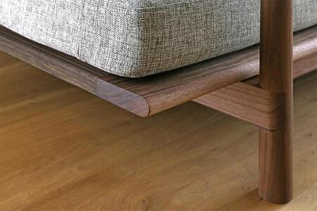 【開梱設置】高野木工 モレーンソファ 2人掛け ウォルナット 生地：CHART3 アッシュグレー【10年保証】