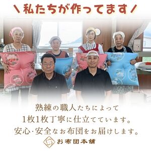 掛布団 シングル 日本製 綿100% ボリュームタイプ3.0kg 職人手作り 和布団 ※配送不可:離島 洋柄ブルー