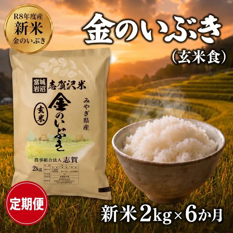 新米 定期便 6ヶ月 令和8年産 金のいぶき 2kg  玄米