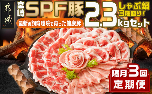 
            ≪隔月3回お届け≫「宮崎SPF豚」しゃぶ鍋3種盛り2.3kgセット_T45-3-K903_(都城市) 鍋 ロースしゃぶ 肩ロースしゃぶ バラしゃぶ 宮崎県産 定期便
          