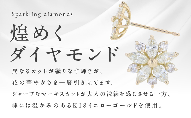 【高島屋選定品】ARC-EN-CIEL (アルカンシェル)18金イエローゴールド ダイヤモンドピアス (ダイヤ合計 0.40ct) TUC0033