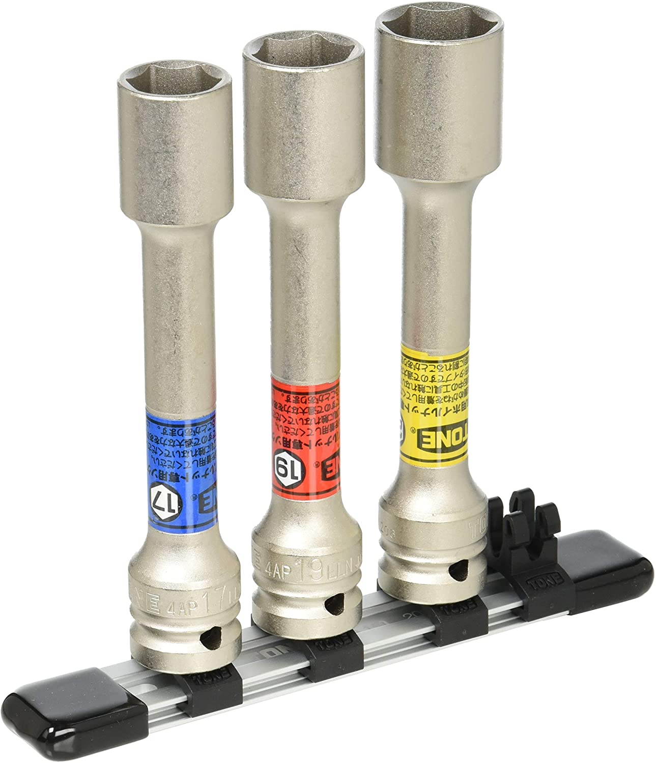 TONE  プロテクター付インパクト用薄形ロングホイルナットソケットセット（ホルダー付） HAP403LLN トネ ｜トルクレンチ デジタル 工具 整備士 自動車 バイク DIY 日本製 メンテナンス