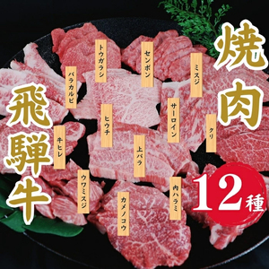 飛騨牛　贅沢食べ比べ12種いろいろ焼肉