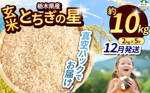 【栃木県共通返礼品】【令和8年度】栃木県産 とちぎの星 約10kg（玄米真空パック）12月発送 | 新米 okome kome お米 米 ご飯 飯 主食 日本 米 とちぎの星 玄米 米 ごはん 冷めてもおいしい ふるさと納税 那珂川町 栃木県 送料無料