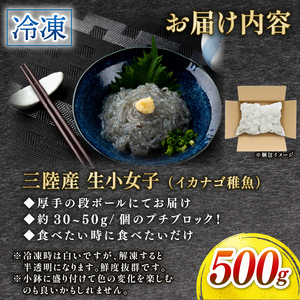 小女子 こうなご 刺身 500g ＼ 刺身 ／