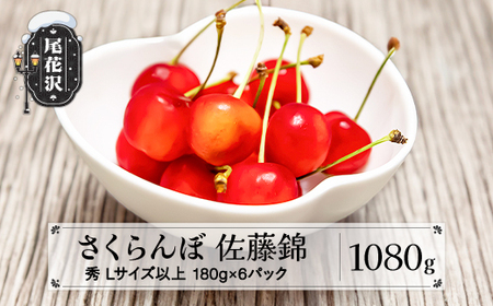 さくらんぼ 佐藤錦 1080g(180g×6) L以上 秀品 sb-snslx1200