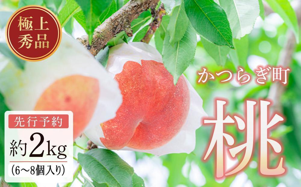 桃 極上秀品 約2kg 6～8個入［先行予約］［2026年7月末から8月末順次発送］こだわり農家厳選［KG19］