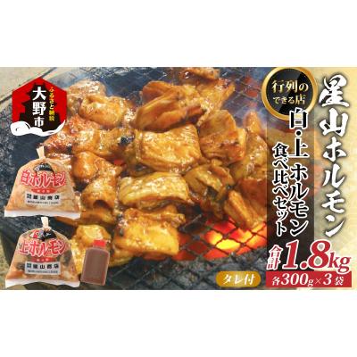 ふるさと納税 大野市 【全国ホルモン大会初代優勝】 星山ホルモン 白 ミックス ホルモン 1.8kg 食べ比べ セット