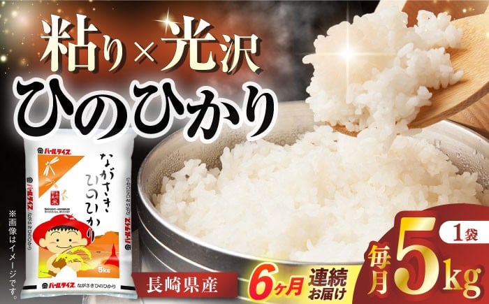 
            【6か月定期便/10月中旬～新米切替】長崎県産米 ひのひかり 5kg×6回 長崎県/長崎県農協直販 [42ZZAA023] 米 お米 おこめ こめ コメ 白米 精米 ごはん ご飯 御飯 5kg 国産 定期便 長崎
          