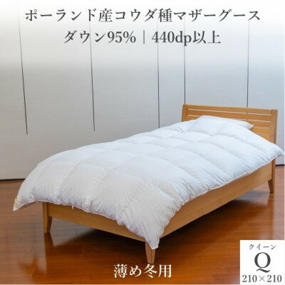 【ふるさと納税】ポーランド産コウダ種マザーグース ダウン95% 薄め冬用羽毛ふとん クイーンサイズ【1457457】