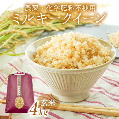 【ふるさと納税】U-10【農薬・化学肥料不使用】清流揖保川の水と自然が育んだ「ミルキークイーン(4kg)」