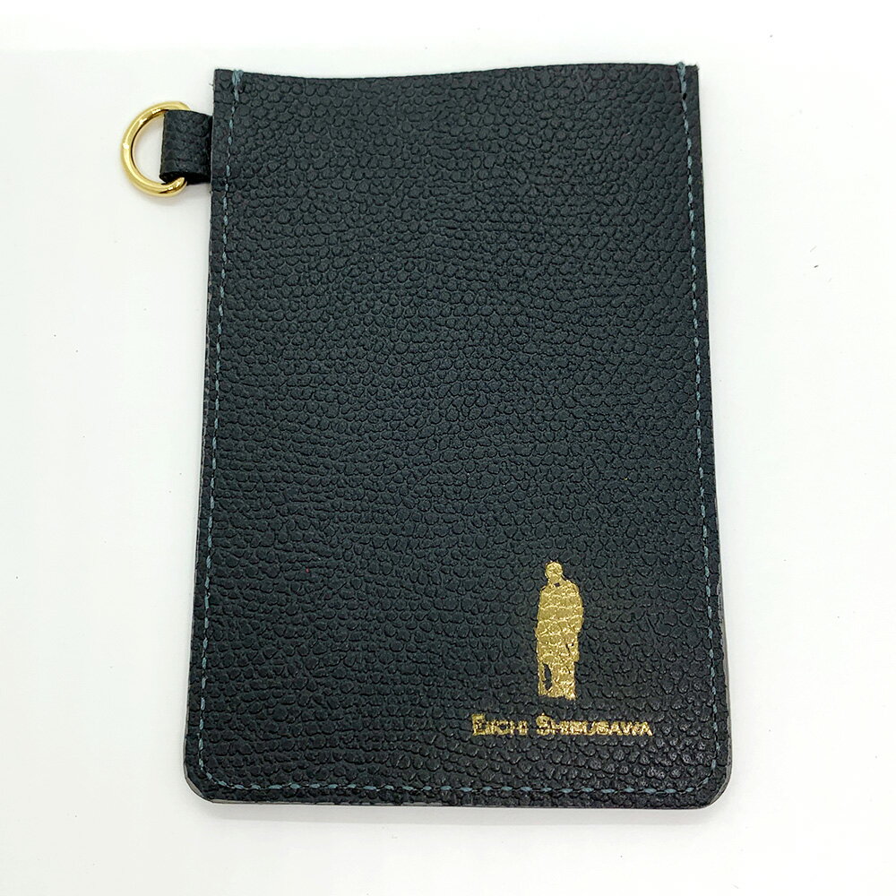 【ふるさと納税】渋沢栄一翁 パスケース 1点 ダークグレー 灰色 W70×H103×D4mm フランス革 牛革 レザー カードケース カードポケット カード収納 窓抜き仕様 ICカード IDカード シルバーパス 定期入れ 小物 雑貨 ビジネス 通勤 通学 普段使い 東京都 北区 送料無料