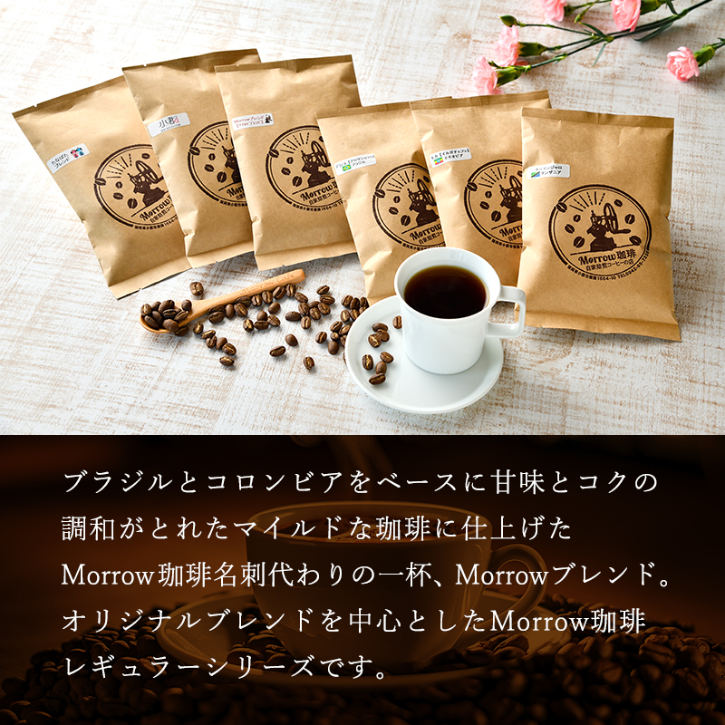コーヒー粉 定期便 6ヶ月 自家焙煎 Morrow珈琲 200g 2種 セット 詰め合わせ コーヒー豆 珈琲豆 珈琲粉 コーヒー ドリップコーヒー コーヒードリップ ドリップ 自家焙煎コーヒー豆 飲料