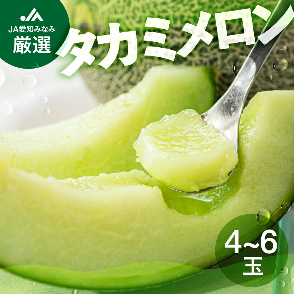 【ふるさと納税】【先行予約】タカミメロン 4 ～ 6玉 入り （ 3L ～ L ）メロン 夏 貴美 貴味 フルーツ 果物 愛知県 田原市 渥美半島 お取り寄せ ギフト 贈り物 プレゼント 贈答 贈答用 メロン 糖度 メロン 青肉 ド甘い 暑さ 対策 暑さ対策