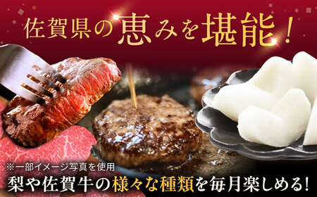 【全3回定期便】梨(豊水)と佐賀牛定期便 / ステーキ 焼肉 ハンバーグ 梨 和梨 / 佐賀県ふるさと納税[41AAZZ011-2]