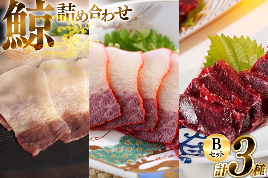 BJ150 美味しい 鯨 3種詰め合わせBセット 計310g( 背肉 ベーコンスライス すえひろスライス ) [ くじら クジラ 鯨肉 湯引き 簡単調理 おつまみ 肴 珍味 日野商店 長崎県 島原市 ]