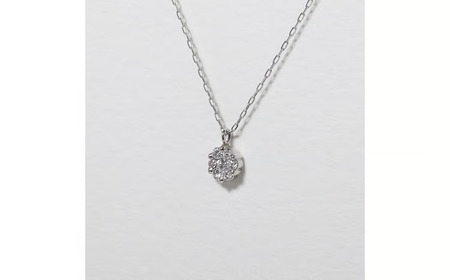 プラチナ 0.10ct フラワーダイヤモンドネックレス 山梨県 甲斐市 BQ-195